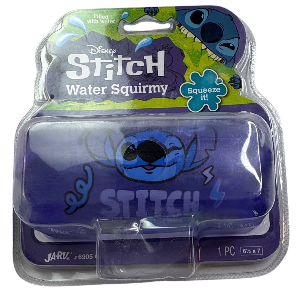 Disney Lilo & Stitch Water Squirmy Sensory Fidget Toy Ja-Ru 6905 Blue Shimmer